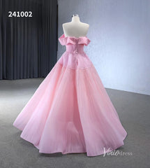 Beaded Ruched Prom Dress Off the Shoulder Wedding Gown 241002
