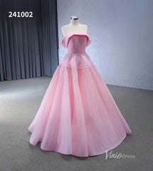 Beaded Ruched Prom Dress Off the Shoulder Wedding Gown 241002