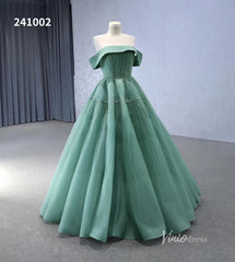 Beaded Ruched Prom Dress Off the Shoulder Wedding Gown 241002