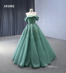 Beaded Ruched Prom Dress Off the Shoulder Wedding Gown 241002