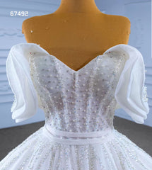 Beaded Tulle Dubai Ball Gown Wedding Dresses 67492