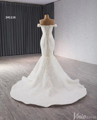 Beaded Tulle Mermaid Wedding Dresses Off the Shoulder Corset Back 241116