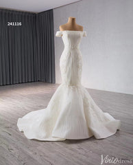 Beaded Tulle Mermaid Wedding Dresses Off the Shoulder Corset Back 241116