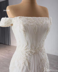 Beaded Tulle Mermaid Wedding Dresses Off the Shoulder Corset Back 241116