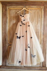 Sweetheart Beautiful Butterfly Ruffles Bridal Gown Wedding Dresses
