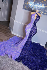 Mooie lange mix kleur mouwloze zeemeermin prom -jurk
