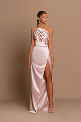 Beautiful Long One Shoulder Mermaid Evening Dress with Slit