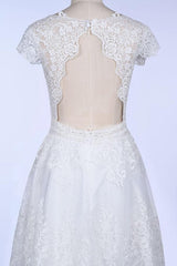 Best Cap Sleeve V-neck Sweep Train Wedding Dress