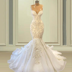 Biztunnel elegante lange zeemeermin lieverd mouwloze tule kanten bruiloft jurk