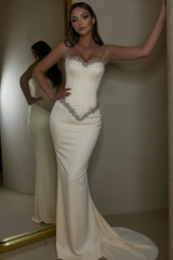 Black Beaded Straps Prom Dress Long Sweetheart Formal Dress