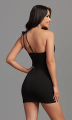 One-Shoulder Ruched Short Junior Dance Dress