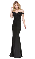 Off-the-Shoulder Mermaid Prom Dress with Train