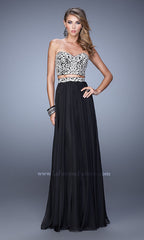 La Femme Two-Piece Long Formal Prom Dress