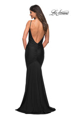 Cowl V-Neck Tight Long Red Prom Dress by La Femme
