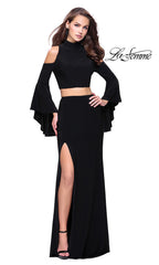 La Femme Long Cold-Shoulder Prom Dress