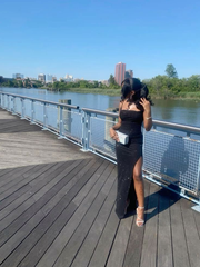 Sexy Black Sheath Long Evening Dress Party Gown with Slit