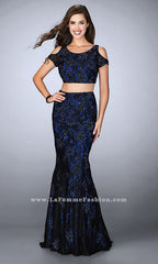 Two-Piece La Femme Long Lace Prom Dress