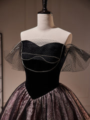 Robe de bal courte en tulle noir, robe de retour noire