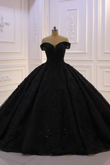 Sweetheart Off-the-Shoulder Backless Lace Wedding Dress Ruffles with Tulle Appliques