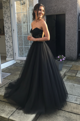 Sweetheart Open Back Pink Lace Long Prom Dresses Tulle Aline Formal Evening Dresses