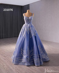 Blue Sequin Lace Wedding Gown Spaghetti Strap Quinceanera Dress 231076