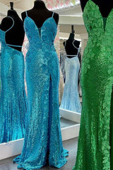 Stunning Lavender Sequins Mermaid Long Formal Dress