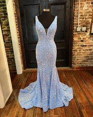 Sequin White Iridescent Formal Dress 2024 Cheap V Neck Sleeveless Prom Dress UK