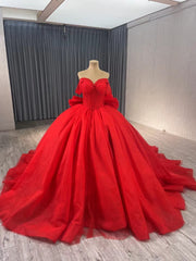 Blush Off the Shoulder Bow Wedding Gowns Lace Beaded Quinceanera Dress 241075