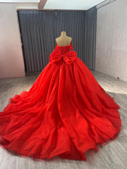 Blush Off the Shoulder Bow Wedding Gowns Lace Beaded Quinceanera Dress 241075