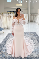 Beautiful Sweetheart Appliques Lace Mermaid Wedding Dresses