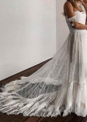 Bohemia Star tassel Chic Lace Wedding Dress