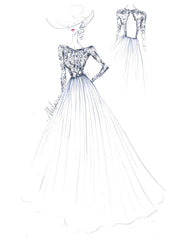 Jewel Neck Boho Wedding Dresses Long Sleeve A Line Chffion Beach Bridal Dress