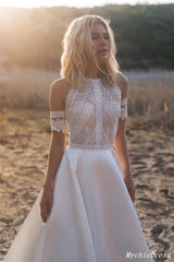 Hot Lace Boho Casual Wedding Dresses 2024 Beach Off Shoulder Bridal Wear