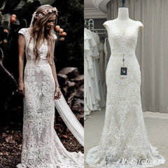 Gorgeous Lace Vintage Boho Wedding Dresses Mermaid Long Bridal Gowns
