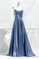 Elegant slim shoulder strap off shoulder satin backless dress prom dress