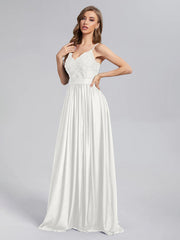 A-Line Spaghetti Straps Sequins Prom Dresses With Split