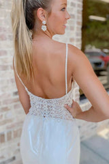 V-Neck Beading Trumpet Long Wedding Dress