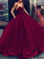 Bridelily Ball Gown Sleeveless Sweetheart Organza Floor-Length Dresses