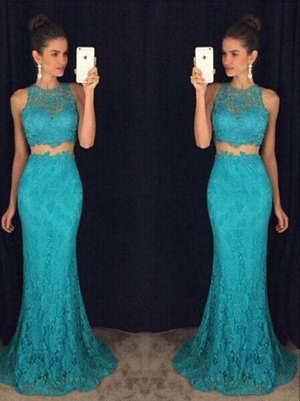 Bridelily Sheath Lace Scoop Sleeveless Floor-Length With Lace Dresses