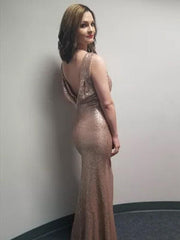 Bridelily Sheath Sleeveless Bateau Floor-Length Sequins Dresses