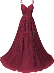 A Line 2024 Lace Violet purple Prom Dresses Lilac Long Formal Dress