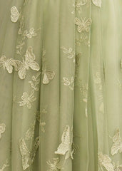 Fairtale Prom Dress Green Elegant Lace Maxi Dresses with Slit
