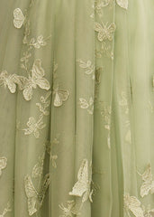 Lydia |A-line Butterfly Lace Lilac Corset Prom Dress with Slit