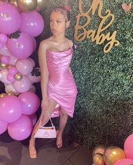 Princess 17th Birthday Dresses Pink Slit Birthday Dress For Teens P357