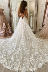 V-neck Sleeveless A-line Wedding Dresses DT1483