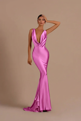 Elegant Champagne Mermaid Prom Dress Long Slimming with Ruffles
