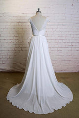 Cap Sleeve A-line Lace Chiffon Wedding Dress