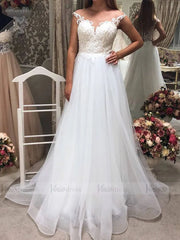 Cap Sleeve Beaded Lace Beach Wedding Dresses See Through VW1384