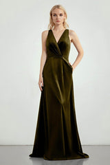 A-Line Sweep-Brush Train Bridesmaid Dress Formal Dresses CB0276