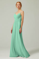 A-Line Floor Length Chiffon Bridesmaid Dress CB0316